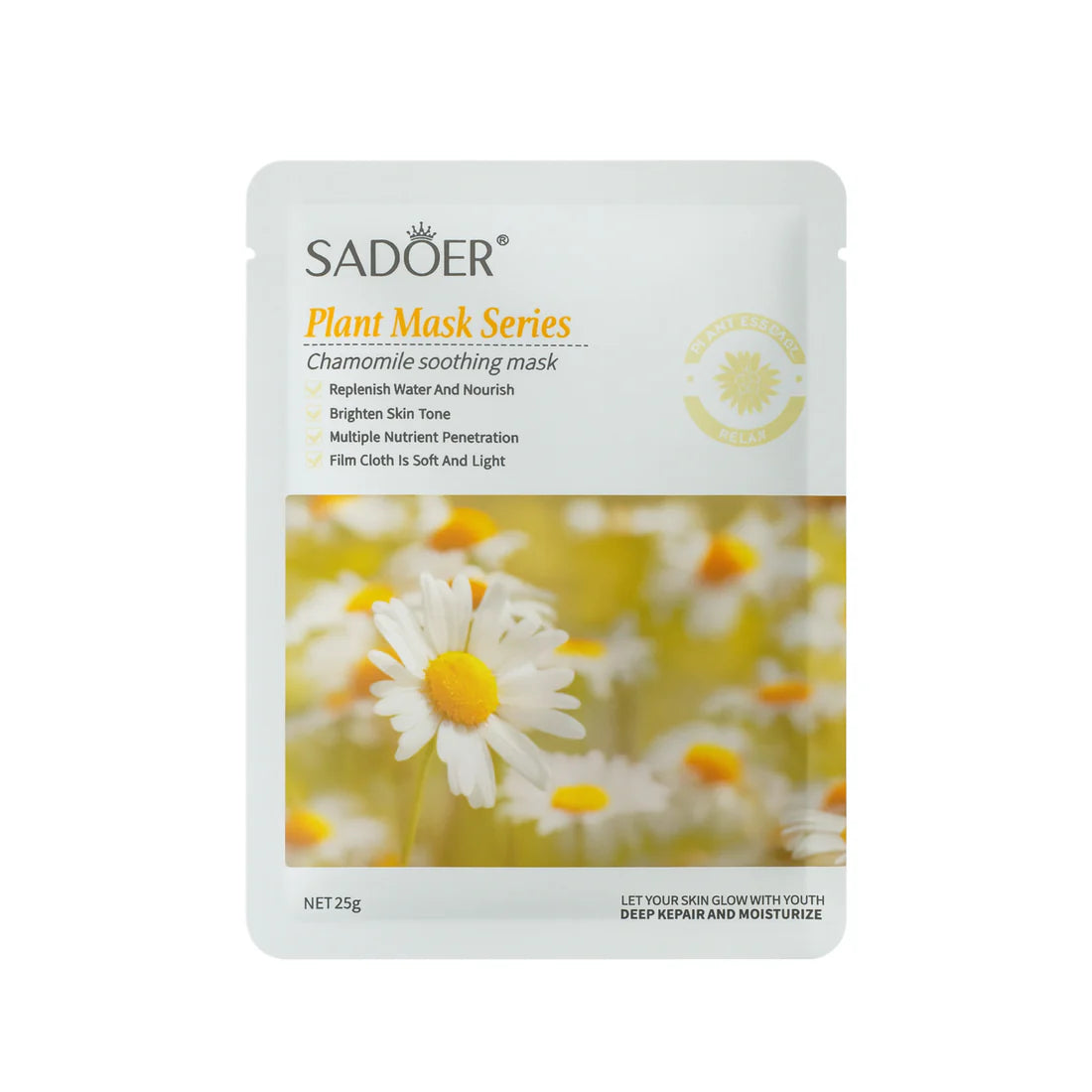 Mască facială SADOER calmantă cu mușețel SD80610