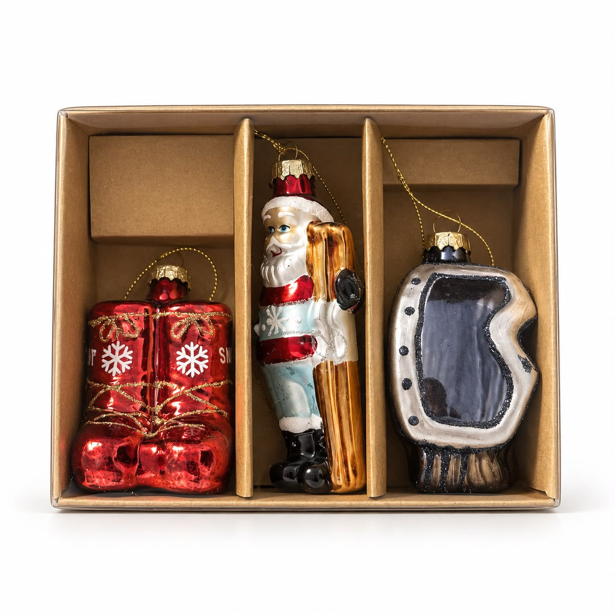 Set 3 ornamente de Crăciun cu tematică de iarnă