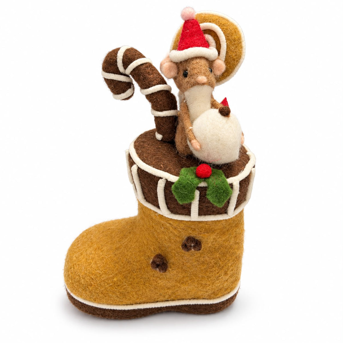 Decorațiune de Crăciun Cizmuliță cu șoricel și bastonaș 23 cm