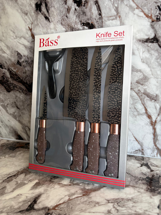 Set cuțite 6 Piese BASS Gri