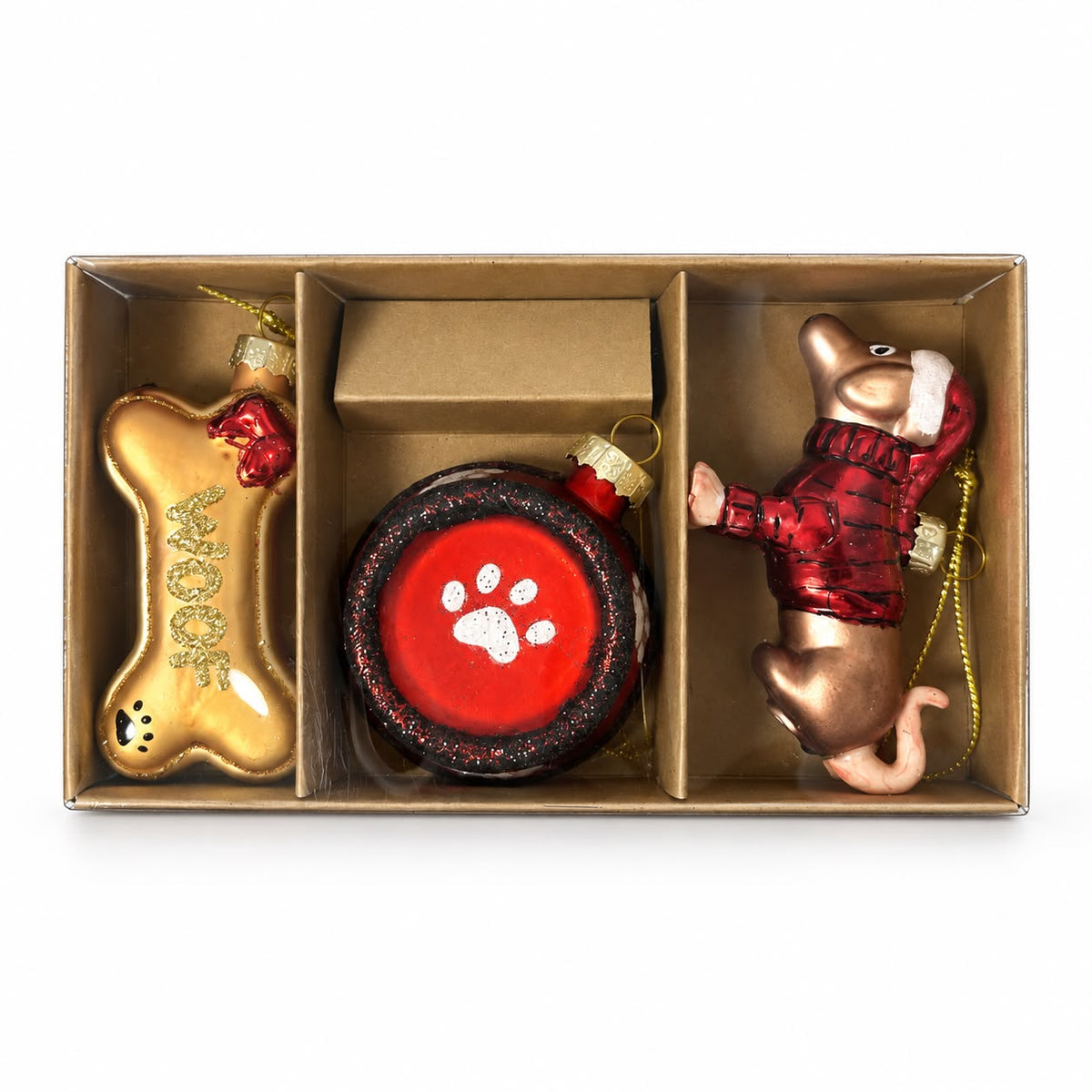 Set 3 ornamente de Crăciun pentru iubitorii de câini