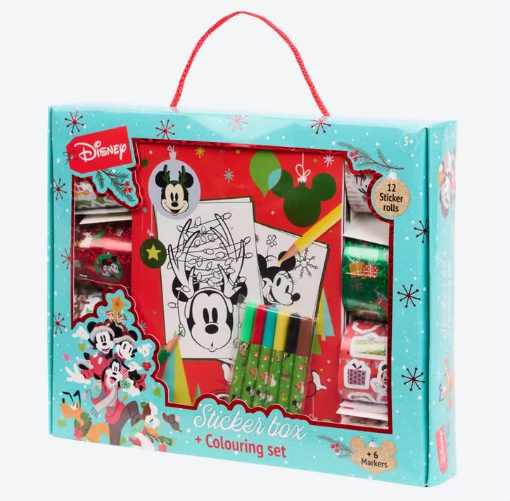 Set creativ Disney de Crăciun cu stickere și planșe de colorat