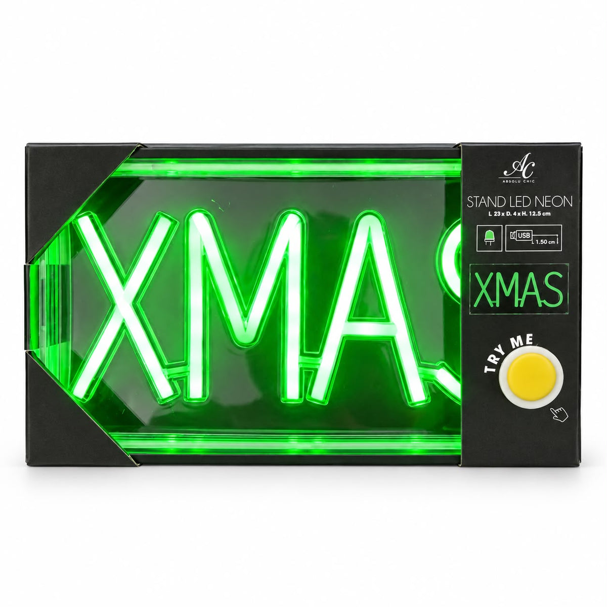 Lampă decorativă LED Neon XMAS, lumină verde, alimentare USB
