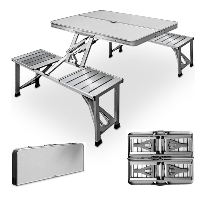 Set Masa Pliabila cu 4 scaune din aluminiu rezistent tip geamantan