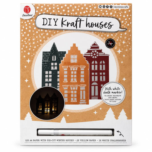 Set creativ DIY – 6 căsuțe decorative din hârtie