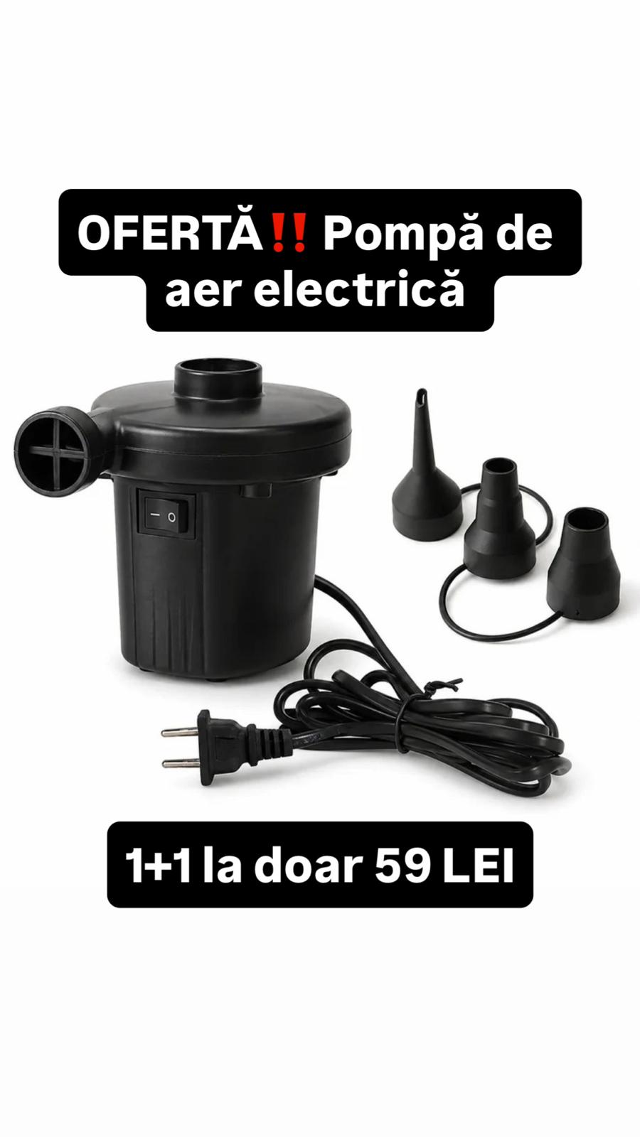 OFERTĂ 1+1 Pompa de Aer Electrica 11x9cm, pentru Gonflabile