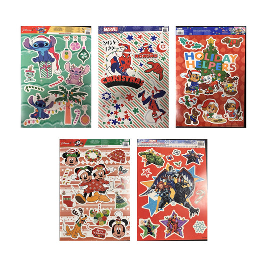 Set 5x Autocolante de Crăciun pentru geam – Disney, Marvel și Paw Patrol