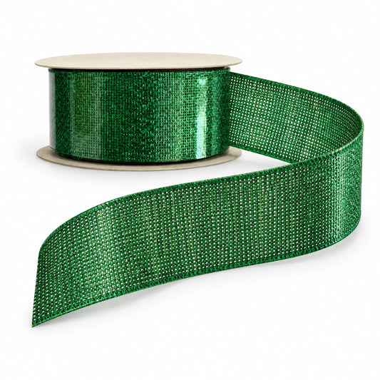 Panglică decorativă verde metalizată – 270 cm