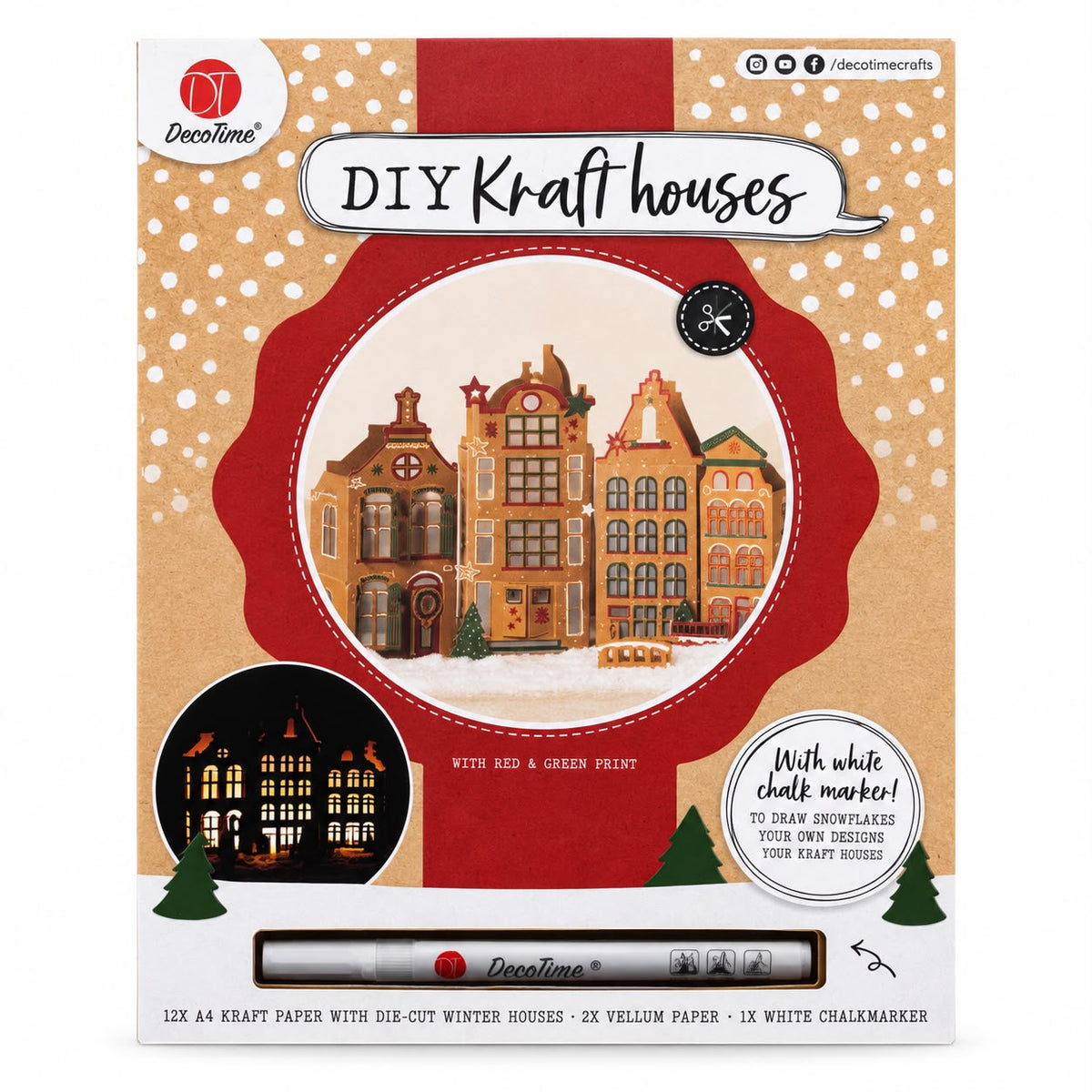 Set creativ DIY – 4 căsuțe decorative de iarnă
