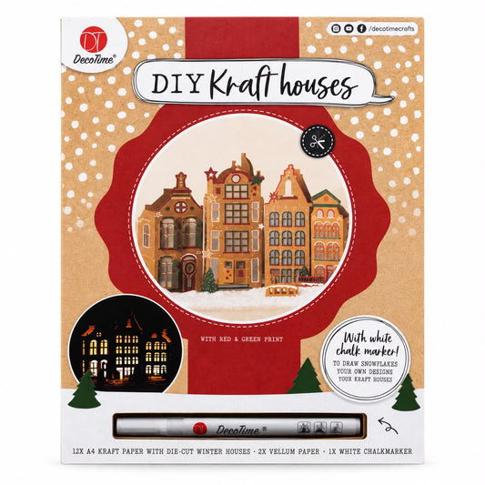 Set creativ DIY – 4 căsuțe decorative de iarnă
