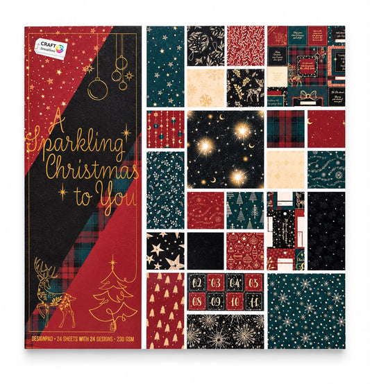 Bloc hârtie decorativă Sparkling Christmas – 24 coli
