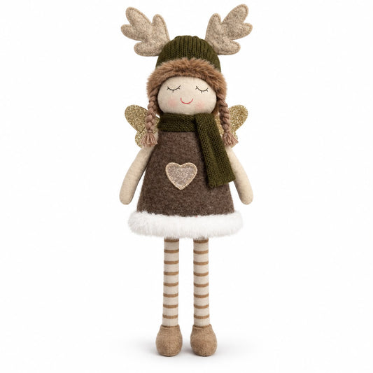 Figurină Zână/Înger decorativă de Crăciun – Maro 35 cm