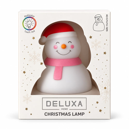 Lampă decorativă multicoloră – Om de zăpadă 11x11x13 cm