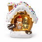 Căsuță luminoasă de Crăciun – Turtă dulce, maro 11,5x11 cm