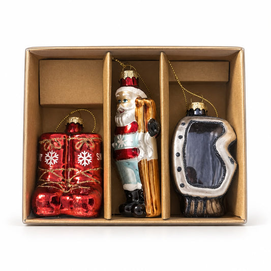 Set 3 ornamente de Crăciun cu tematică de iarnă