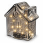 Căsuță luminoasă din sticlă cu 10 LED-uri – Transparentă/Gri