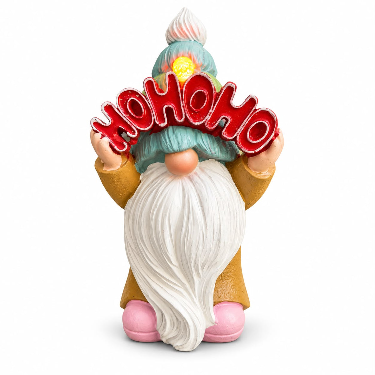 Figurină decorativă luminoasă – Spiriduș „HO HO HO” 21,8 cm