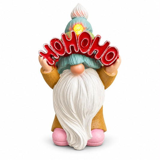 Figurină decorativă luminoasă – Spiriduș „HO HO HO” 21,8 cm