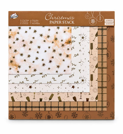Set hârtie decorativă de Crăciun – Alb și Auriu
