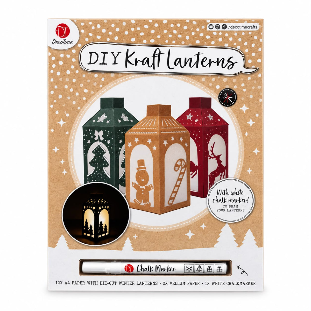 Set creativ DIY – felinare decorative de iarnă
