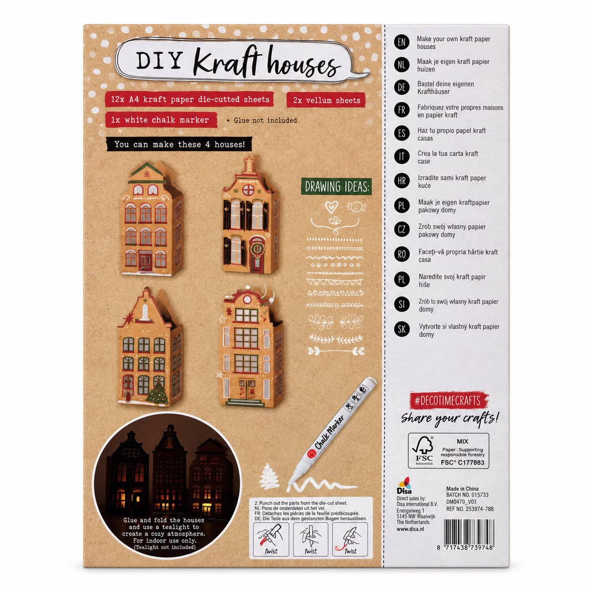 Set creativ DIY – 4 căsuțe decorative de iarnă