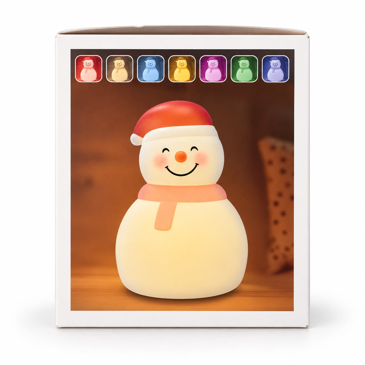 Lampă decorativă multicoloră – Om de zăpadă 11x11x13 cm