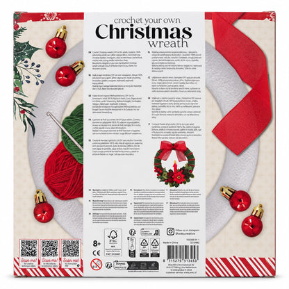 Kit Creativ pentru Coroniță Croșetată de Crăciun – 30 cm