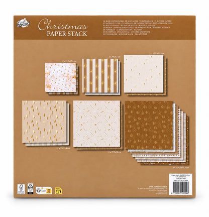 Set hârtie decorativă de Crăciun – Alb și Auriu