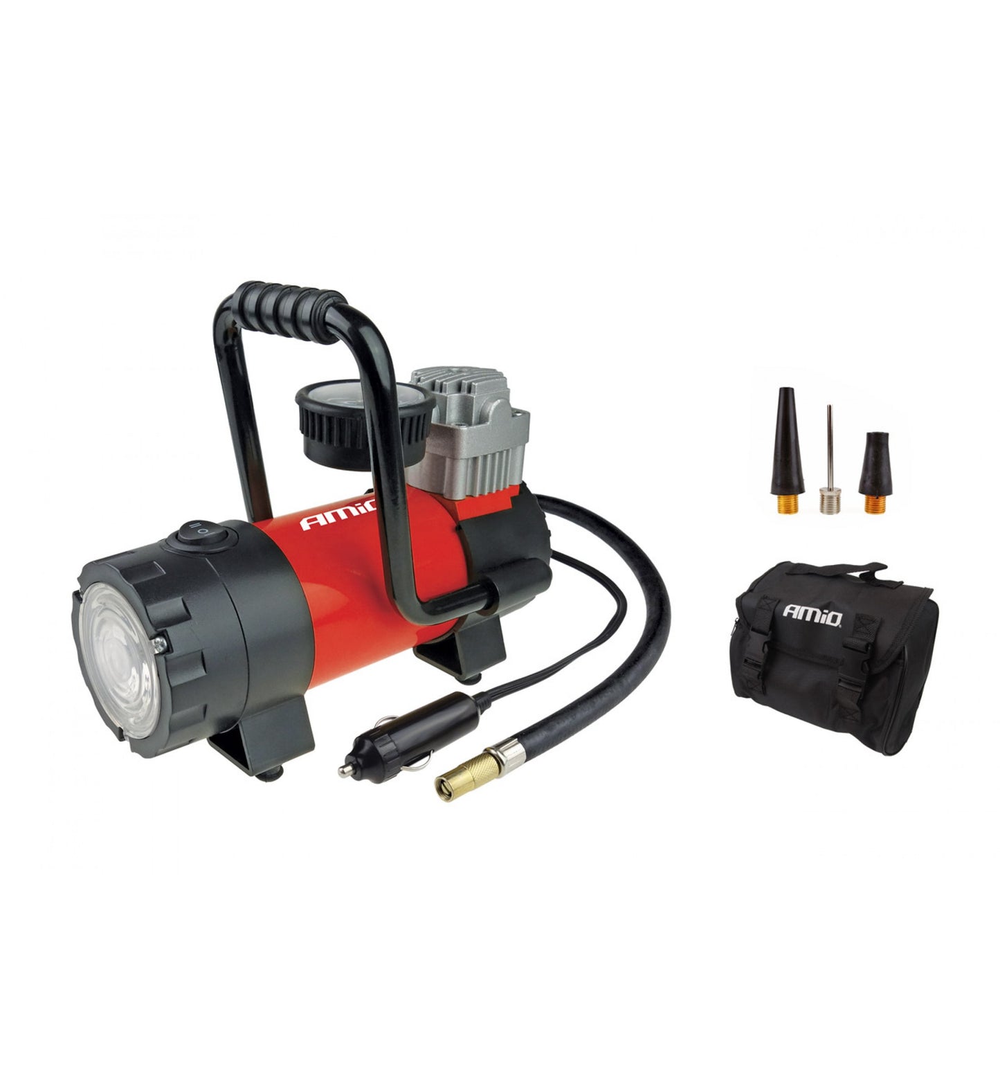 Compresor auto, 7 bari, 12V, premium, lanterna LED, geanta
