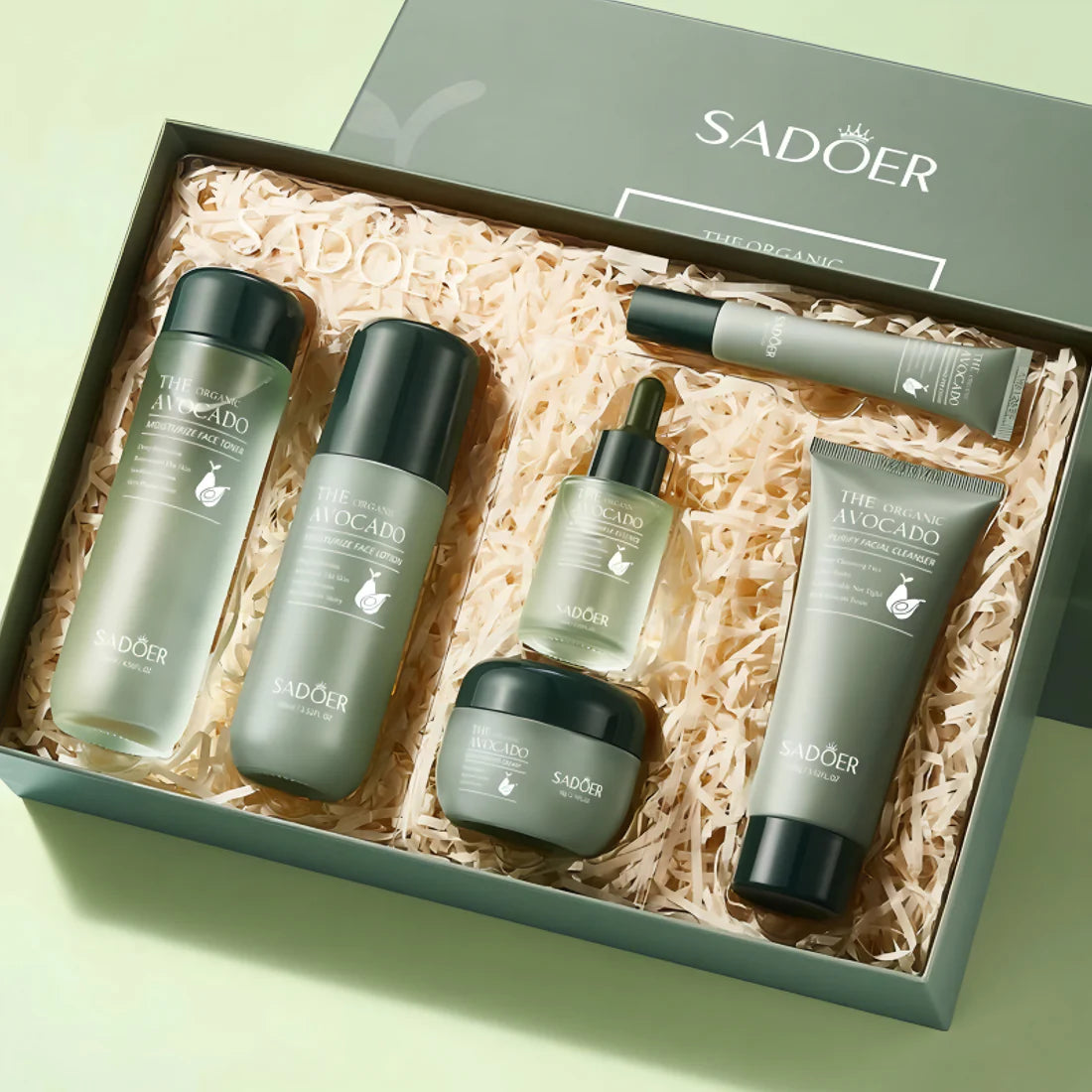 SADOER Organic Avocado – Set cadou cu 6 produse de îngrijire cu avocado organic