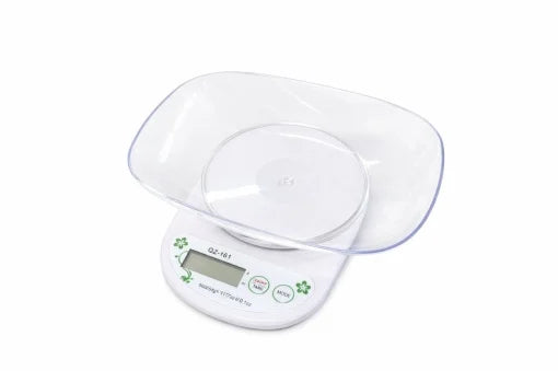 Cântar de Bucătărie Electronic cu Bol, Alb, Plastic, Afișaj Multifuncțional