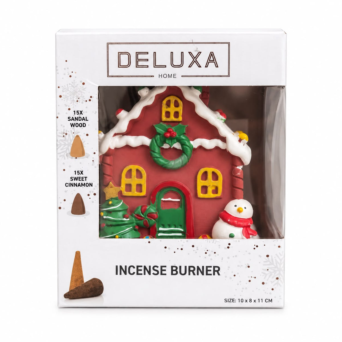 Arzător de conuri parfumate Deluxa – Căsuță roșie de Crăciun