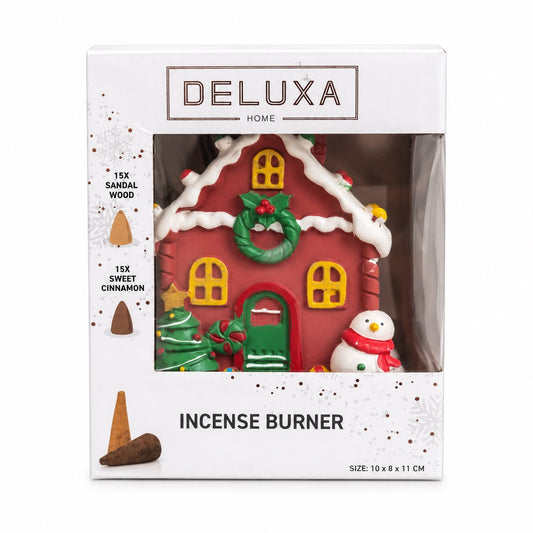 Arzător de conuri parfumate Deluxa – Căsuță roșie de Crăciun