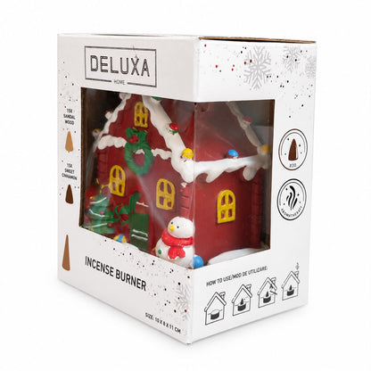Arzător de conuri parfumate Deluxa – Căsuță roșie de Crăciun