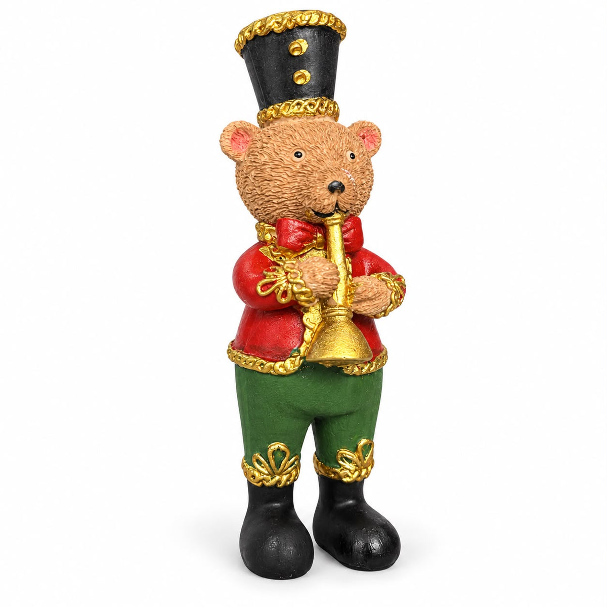 Figurină decorativă de Crăciun – Ursuleț muzicant 17,5 cm