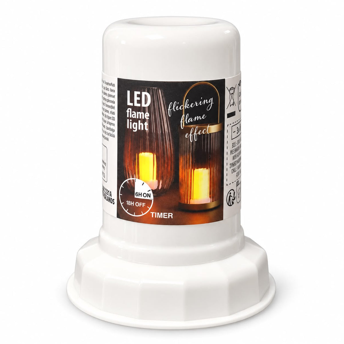 Lumânare LED cu efect de flacără și temporizator 7,5 cm