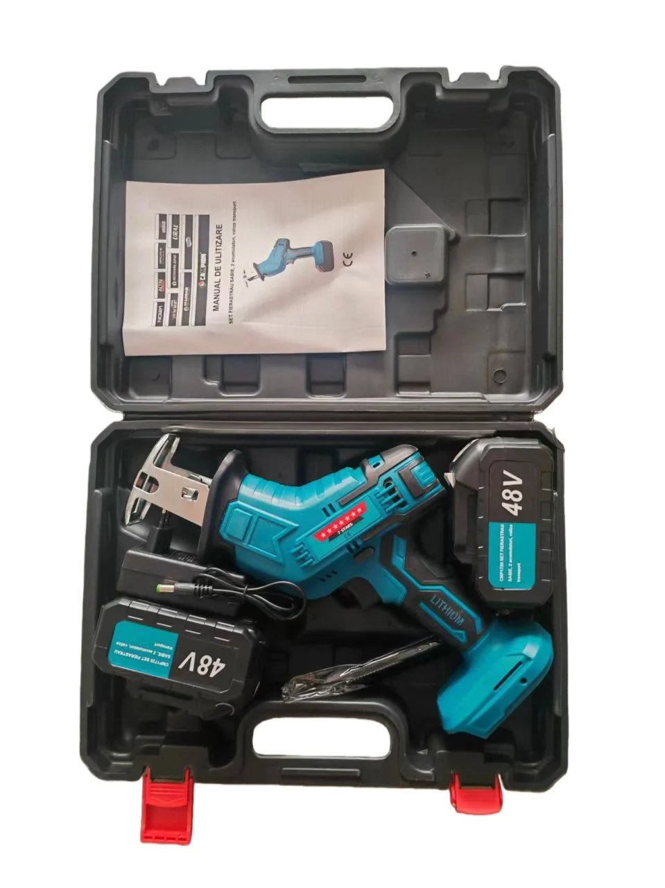 Fierastrau Sabie cu 48v cu 2 acumulatori Li-Ion, sistem quick release, valiza transport, Campion