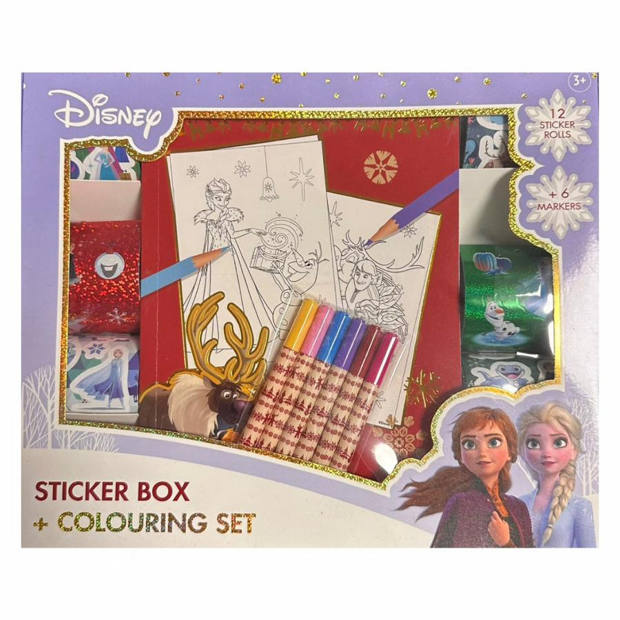 Set creativ Disney Frozen cu stickere și planșe de colorat