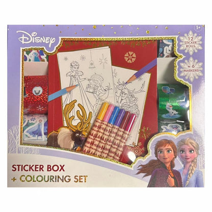 Set creativ Disney Frozen cu stickere și planșe de colorat