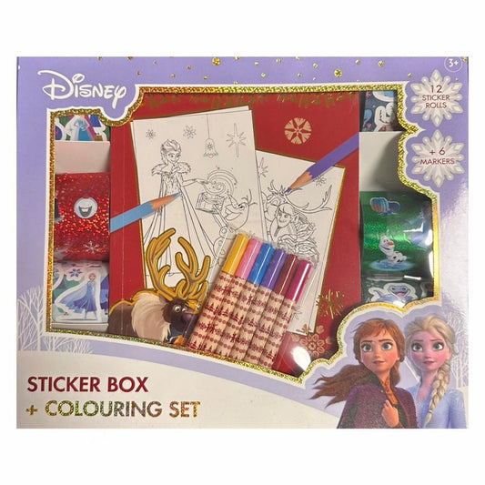 Set creativ Disney Frozen cu stickere și planșe de colorat
