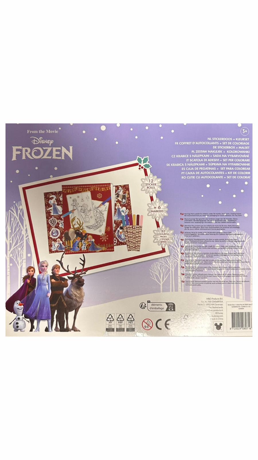 Set creativ Disney Frozen cu stickere și planșe de colorat