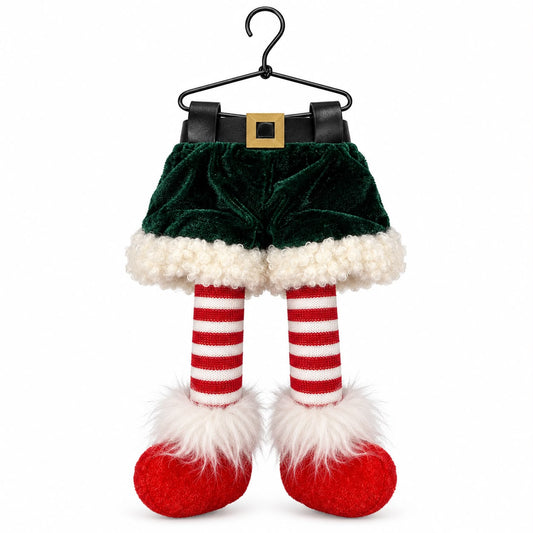 Decorațiune de agățat – Picioare de spiriduș cu fustă verde 22 cm