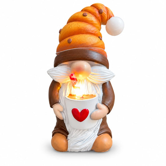 Figurină decorativă luminoasă – Spiriduș cu cană 21,8 cm