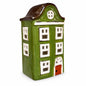 Felinar decorativ ceramic – Clădire verde 22 cm