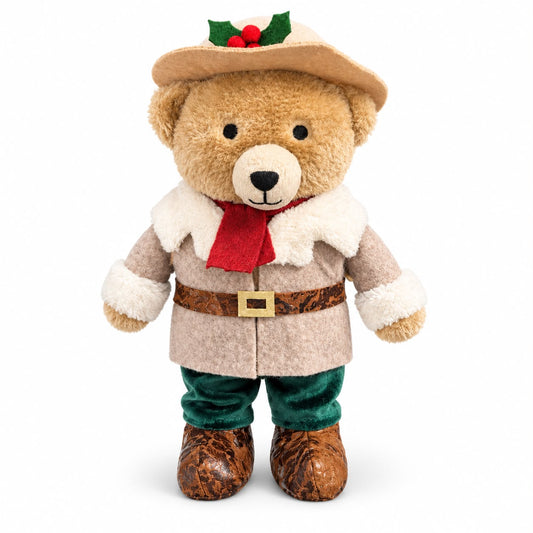 Ursuleț decorativ de Crăciun – Costum bej 30 cm