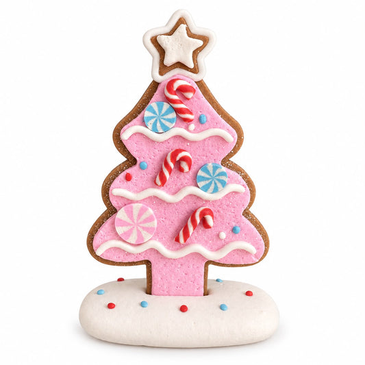 Decorațiune de Crăciun – Brăduț dulce roz 11 cm