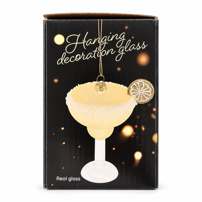 Ornament de Crăciun din sticlă – Pahar cocktail auriu 12,5 cm