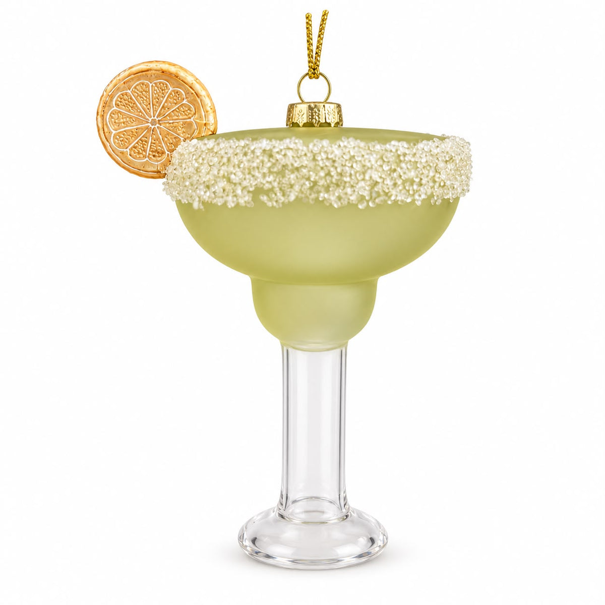 Ornament de Crăciun din sticlă – Pahar cocktail verde 12,5 cm