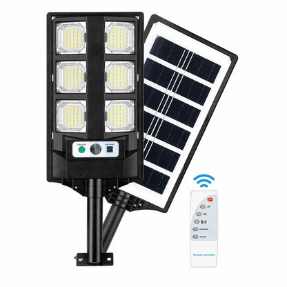 Lampă Solară 43cm, cu Panou Solar Integrat, 6 LED-uri Puternice, Telecomandă, Senzor de Lumină, Rezistentă la Apă