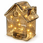 Căsuță luminoasă din sticlă cu 10 LED-uri – Auriu 12,5 cm